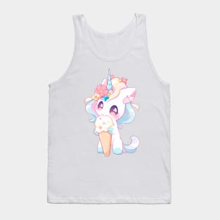 Unicorn appetizing eats ice cream Tank Top